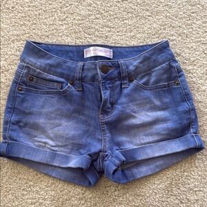 No Boundaries Blue Jean Shorts with Cuffed Hems
